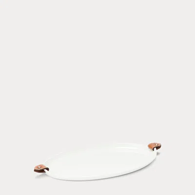 Ralph Lauren Wyatt Porcelain Oval Platter In Saddle Multi In White
