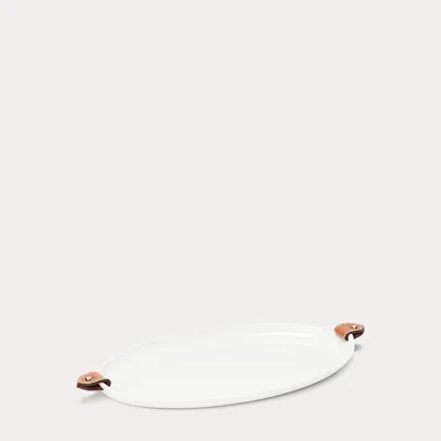 Polo Ralph Lauren Wyatt Porcelain Oval Platter In Burgundy