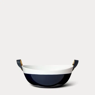 Ralph Lauren Wyatt Porcelain Salad Bowl In Navy And White In Blue