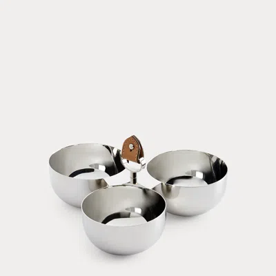 Ralph Lauren Wyatt Triple Nut Bowl In Silver/saddle