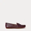 Ralph Lauren Wylie Nappa Leather Driver In Burgundy