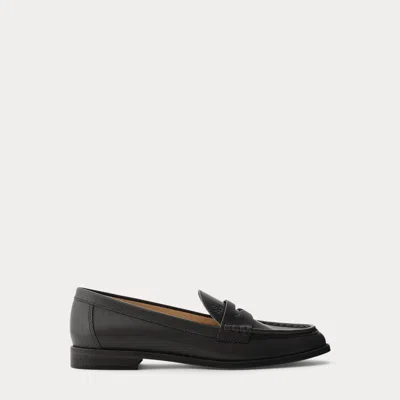 Ralph Lauren Wynnie Leather Loafer In Black