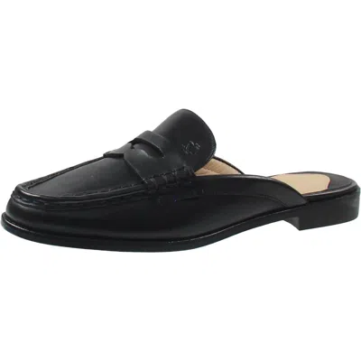 Ralph Lauren Wynnie Mule Womens Solid Leather Loafers In Black