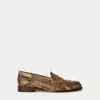 Ralph Lauren Wynnie Python-embossed Leather Loafer In Tan Multi In Tan Multi