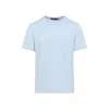 Ralph Lauren Purple Label Luxury Lisle Crewneck T-shirt In Blue