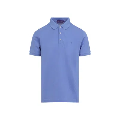 Ralph Lauren X Purple Label Timeless Blue Cotton T-shirt With Classic Polo Design