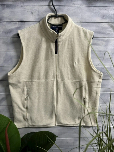 Pre-owned Ralph Lauren X Ralph Lauren Sport Vintage Fleece Vest Ralph Laurent Polo Sport Ski Outdoor In White