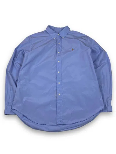 Pre-owned Ralph Lauren X Vintage Ralph Laurent Light Sky Blue Button Up Shirt M693