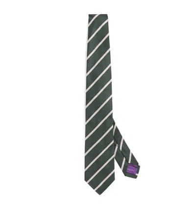 Ralph Lauren X Wimbledon Silk Stripe Tie In Brown