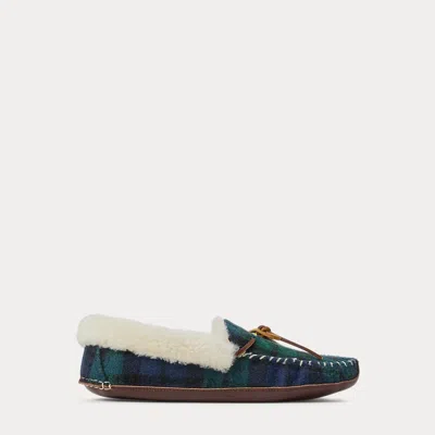 Polo Ralph Lauren Yarmond Shearling-lined Plaid Slipper In Blackwatch Plaid