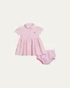 Ralph Lauren Yarn-dyed Oxford Mesh Stripe Dress With Matching Bloomers In Pink