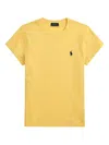 Ralph Lauren Yellow Crewneck Logo Embroidery T-shirt In Yellow