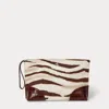 Ralph Lauren Zebra-print Canvas & Leather Large Pouch