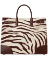 Ralph Lauren Zebra-print Canvas Extra Large Devyn Tote Bag In Multi