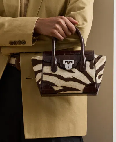 Ralph Lauren Zebra-print Canvas Small Tanner Satchel In Multi