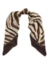 Ralph Lauren Zebra-print Wool-silk Blend Scarf In Neutral