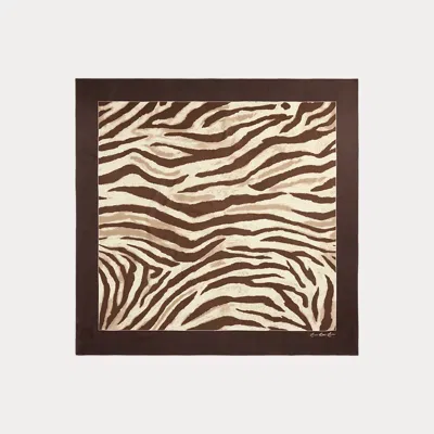 Ralph Lauren Zebra-print Wool-silk Square Scarf