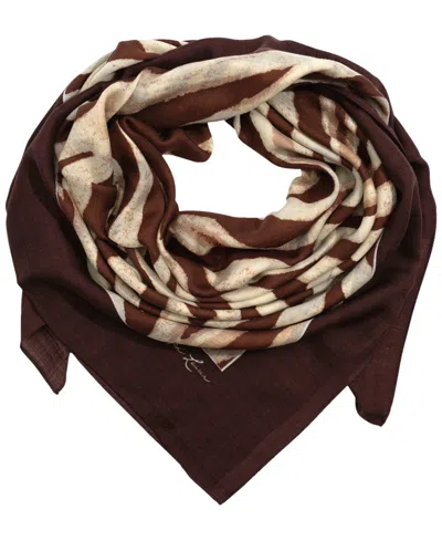 Ralph Lauren Zebra Square Scarf In Brown