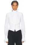 Ralph Lauren Ruffled-detail High-neck Shirt In White
