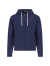 Ralph Lauren Zip Logo Hoodie In Blue