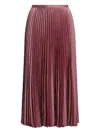 Ralph Lauren Zip Midi Pleated Skirt In Brown