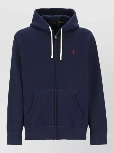 Ralph Lauren Zip Up Hoodie In Blue