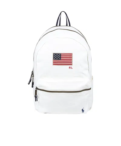 Polo Ralph Lauren Zippered Backpack In White