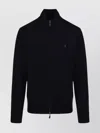Ralph Lauren Zippered Sweater Ribbed Cuffs In Black