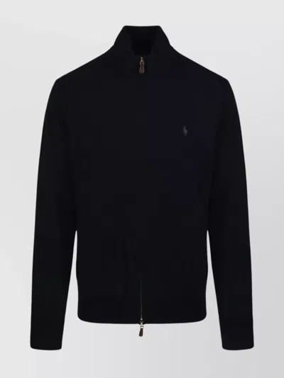 RALPH LAUREN ZIPPERED SWEATER RIBBED CUFFS