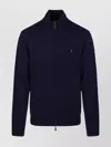 Ralph Lauren Zippered Sweater Ribbed Cuffs In Blue