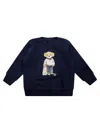 Ralph Lauren T Girl Felpa Gc Stampa Bear In Blue