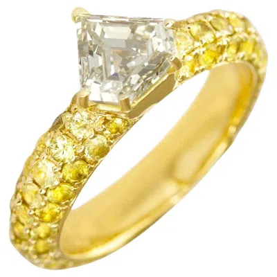 Pre-owned Ralph Masri 1.17 Carat Diamond Yellow Sapphire Ring