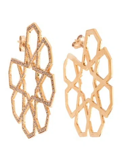 Pre-owned Ralph Masri 18k 2.44ctw Diamond Arabesque Deco Drop Earrings In Multicolor