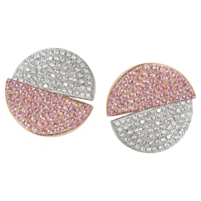 Pre-owned Ralph Masri 1919 Diamond Pink Sapphire Earrings
