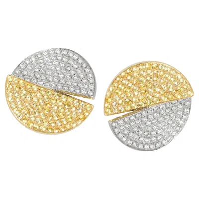 Pre-owned Ralph Masri 1919 Diamond Yellow Sapphire Earrings
