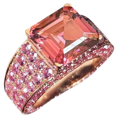 Pre-owned Ralph Masri 3ct Pink Tourmaline Sapphire Ring