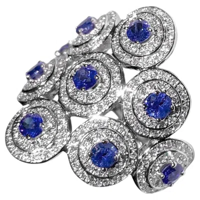 Pre-owned Ralph Masri Andromeda Diamond Sapphire Ring In Blue