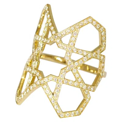 Pre-owned Ralph Masri Arabesque Deco Gold Diamond Ring In Multi