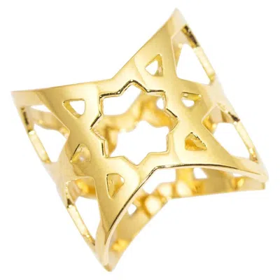 Pre-owned Ralph Masri Arabesque Deco Gold Ring In Multi