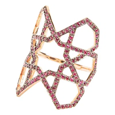 Pre-owned Ralph Masri Arabesque Deco Ruby Ring In Multi