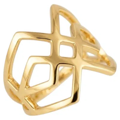 Pre-owned Ralph Masri Arabesque Deco Yellow Gold Ring