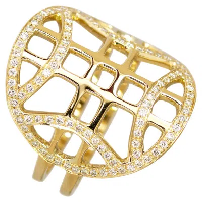 Pre-owned Ralph Masri Heliopolis Diamond Gold Lattice Ring In Multi