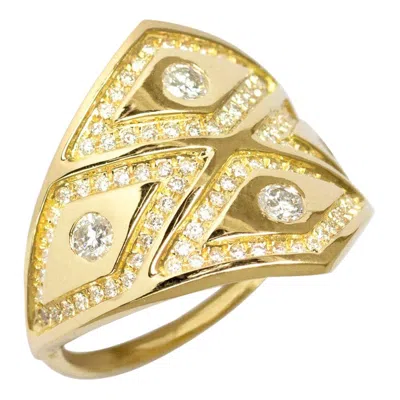 Pre-owned Ralph Masri Heliopolis Diamond Gold Ring In Multi