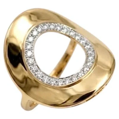 Pre-owned Ralph Masri Modernist 18kt Yellow Gold Diamond Circular Ring
