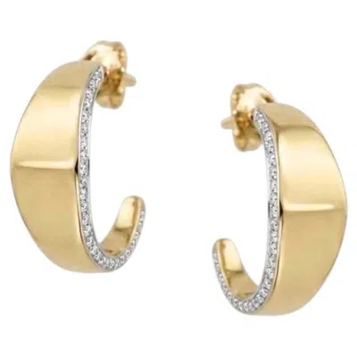 Pre-owned Ralph Masri Modernist 18kt Yellow Gold Diamond Hoops