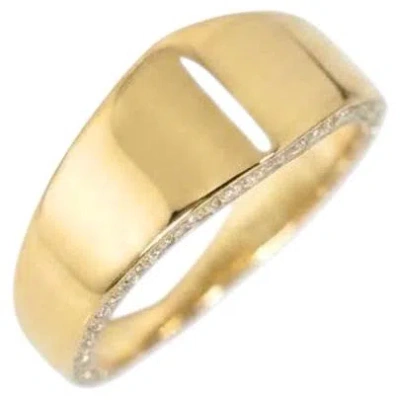 Pre-owned Ralph Masri Modernist 18kt Yellow Gold Diamond Signet Ring