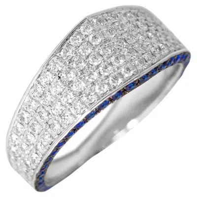 Pre-owned Ralph Masri Modernist Diamond And Sapphire Ring In Blue