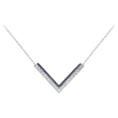 Pre-owned Ralph Masri Modernist Diamond Sapphire Necklace In Blue