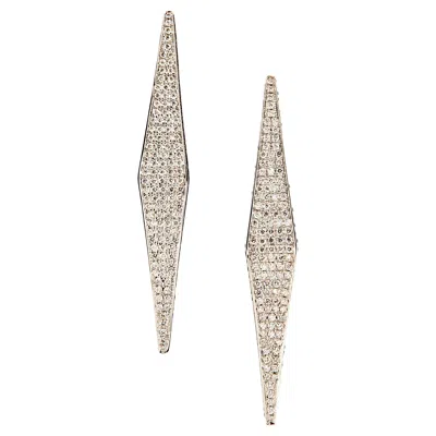 Pre-owned Ralph Masri Modernist Pave Diamond And Sapphire Earrings In Blue