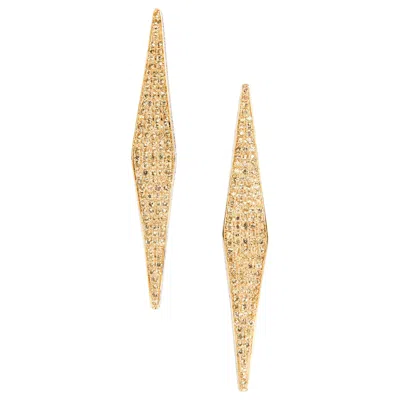 Pre-owned Ralph Masri Modernist Pave Diamond And Yellow Sapphire Earrings
